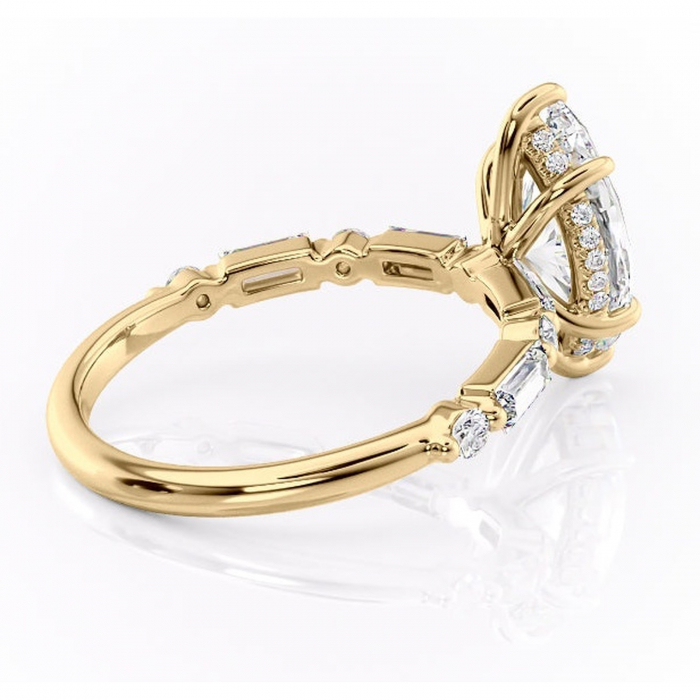 Inel de logodnă Moonstone din aur Galben 14kt cu moissanite tăietură marquise – Pietre laterale rafinată pentru profil înalt | Personalizează și configurează gratuit online [3]