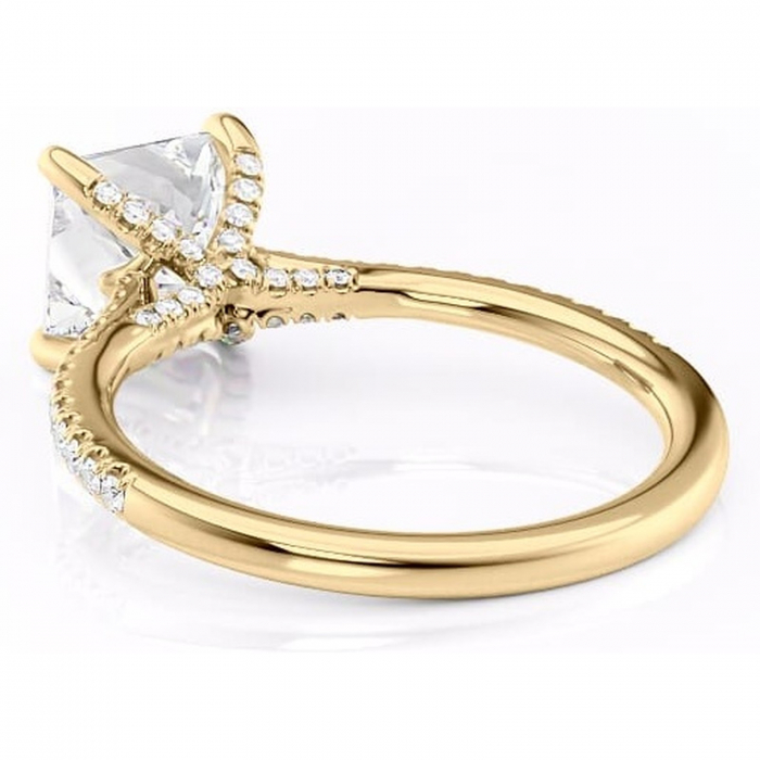 Inel de logodnă Noa din aur Galben 18kt cu moissanite tăietură princess – Montură pavé rafinată pentru profil înalt | Personalizează și configurează gratuit online [4]