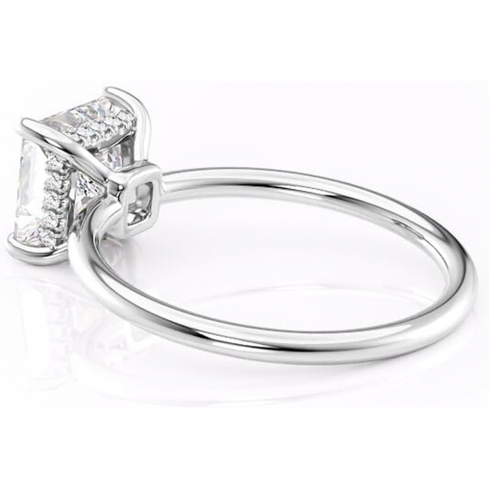 Inel de logodnă Nyla din aur Alb 18kt cu moissanite tăietură princess – Montură Kamellie joasă rafinată pentru profil jos | Personalizează și configurează gratuit online [5]