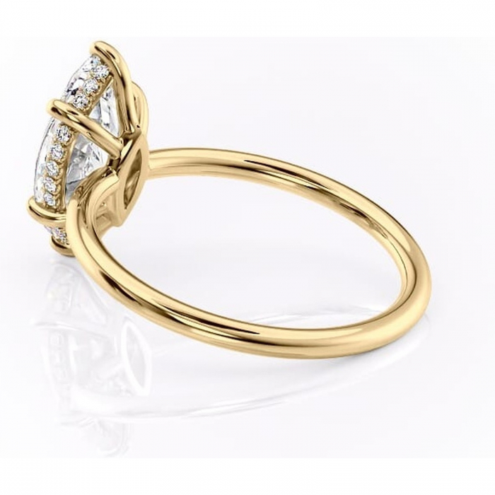 Inel de logodnă Nyla din aur Galben 14kt cu moissanite tăietură marquise – Montură Kamellie joasă rafinată pentru profil jos | Personalizează și configurează gratuit online [5]