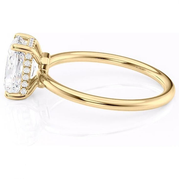 Inel de logodnă Nyla din aur Galben 18kt cu moissanite tăietură radiantă – Montură Kamellie joasă rafinată pentru profil jos | Personalizează și configurează gratuit online [6]