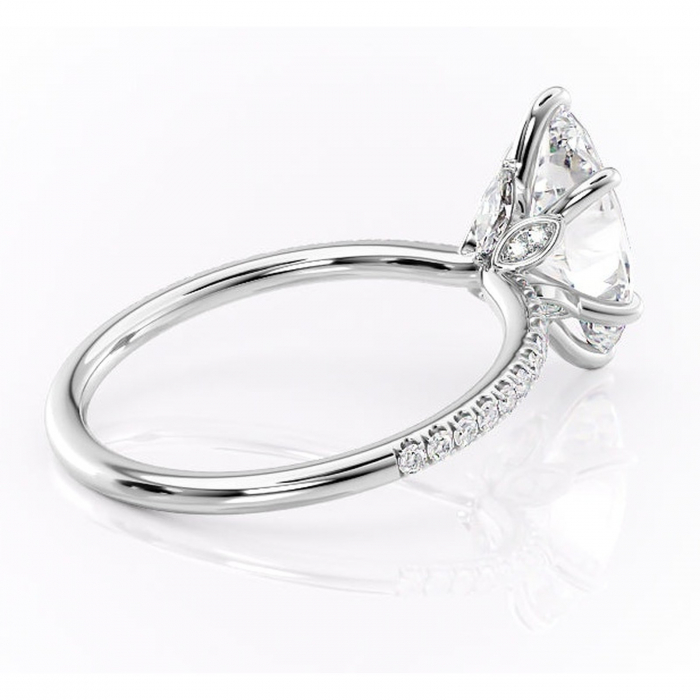 Inel de logodnă Onyxia din aur Alb 14kt cu moissanite tăietură marquise – Montură pavé rafinată pentru profil înalt | Personalizează și configurează gratuit online [3]