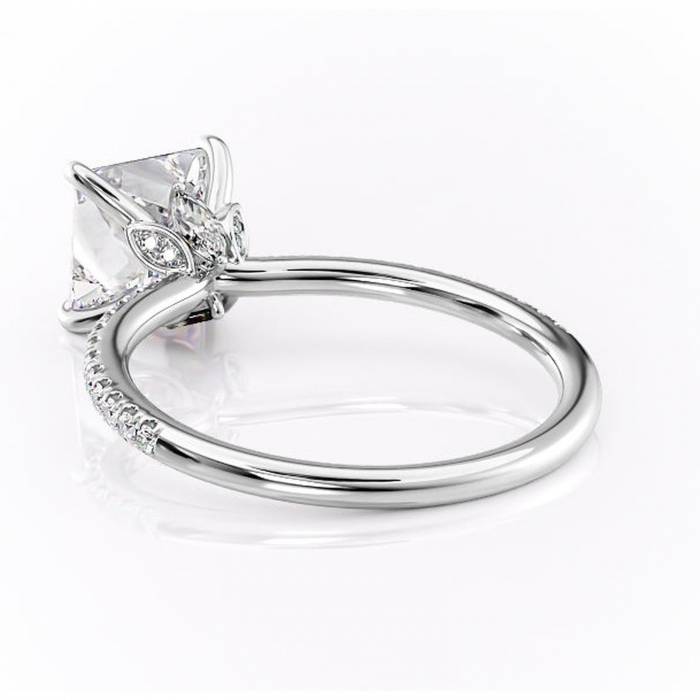 Inel de logodnă Onyxia din aur Alb 14kt cu moissanite tăietură princess – Montură pavé rafinată pentru profil înalt | Personalizează și configurează gratuit online [4]