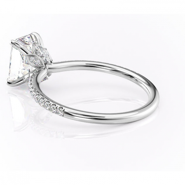 Inel de logodnă Onyxia din aur Alb 14kt cu moissanite tăietură radiantă – Montură pavé rafinată pentru profil înalt | Personalizează și configurează gratuit online [5]