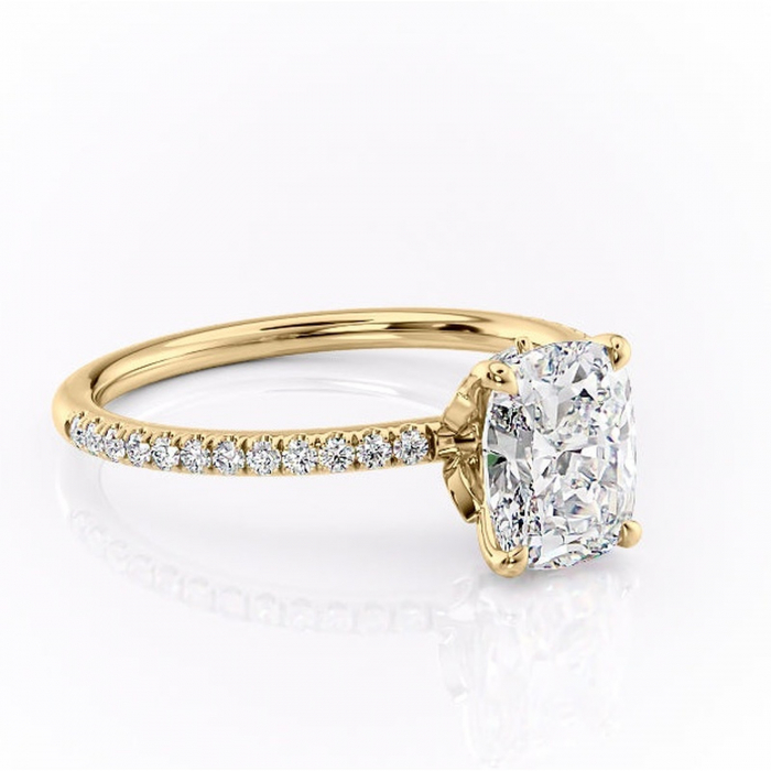 Inel de logodnă Onyxia din aur Galben 14kt cu moissanite tăietură asscher – Montură pavé rafinată pentru profil înalt | Personalizează și configurează gratuit online [1]