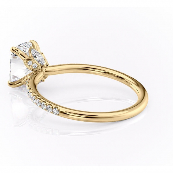 Inel de logodnă Onyxia din aur Galben 14kt cu moissanite tăietură asscher – Montură pavé rafinată pentru profil înalt | Personalizează și configurează gratuit online [5]