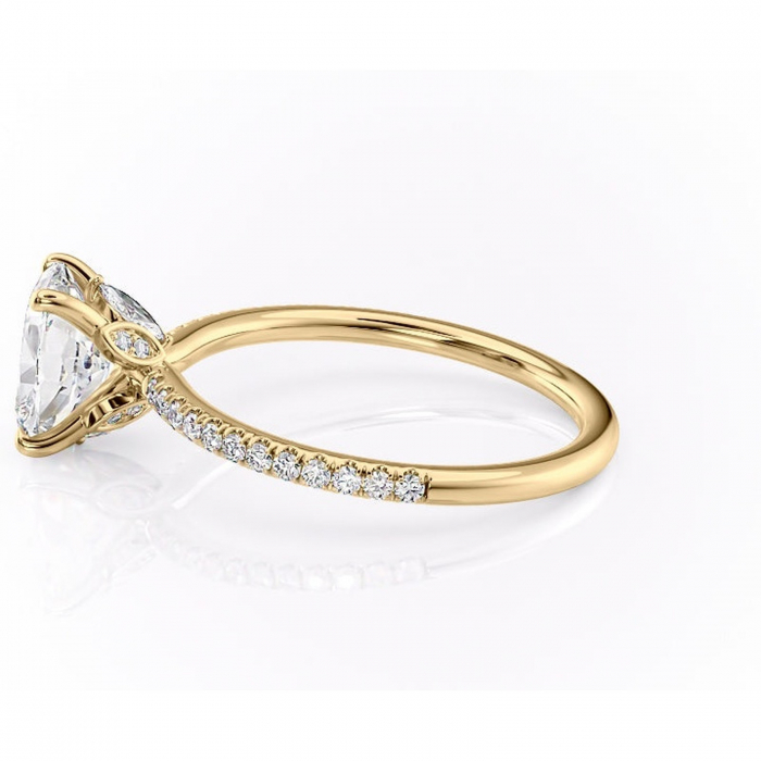 Inel de logodnă Onyxia din aur Galben 14kt cu moissanite tăietură asscher – Montură pavé rafinată pentru profil înalt | Personalizează și configurează gratuit online [6]