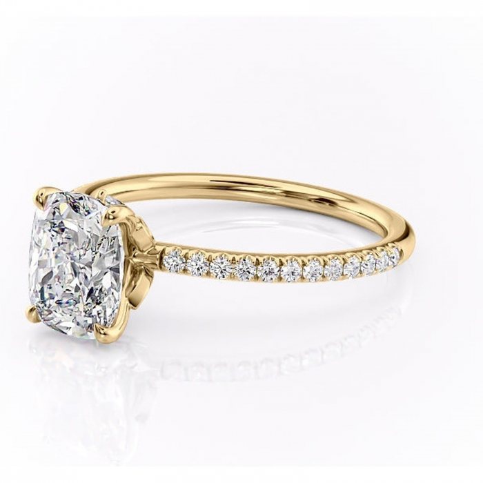 Inel de logodnă Onyxia din aur Galben 14kt cu moissanite tăietură asscher – Montură pavé rafinată pentru profil înalt | Personalizează și configurează gratuit online [7]