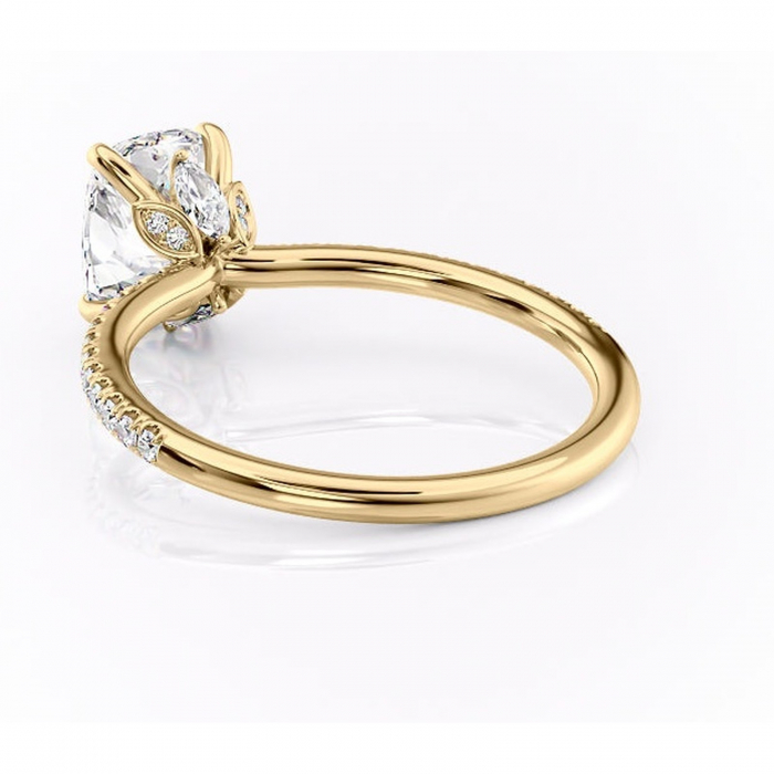 Inel de logodnă Onyxia din aur Galben 14kt cu moissanite tăietură asscher – Montură pavé rafinată pentru profil înalt | Personalizează și configurează gratuit online [4]