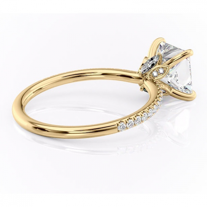 Inel de logodnă Onyxia din aur Galben 14kt cu moissanite tăietură princess – Montură pavé rafinată pentru profil înalt | Personalizează și configurează gratuit online [3]