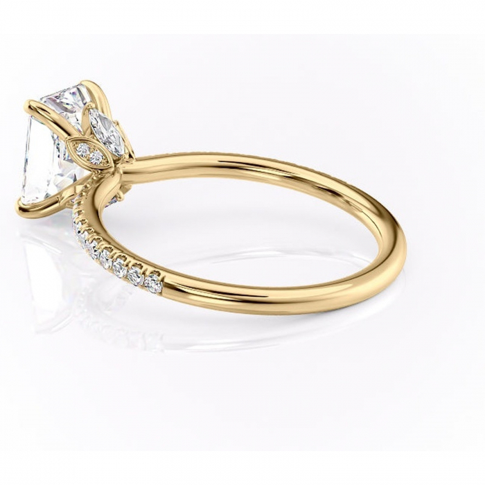 Inel de logodnă Onyxia din aur Galben 14kt cu moissanite tăietură radiantă – Montură pavé rafinată pentru profil înalt | Personalizează și configurează gratuit online [5]