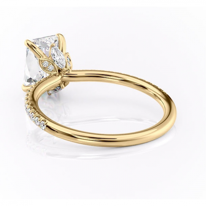 Inel de logodnă Onyxia din aur Galben 14kt cu moissanite tăietură radiantă – Montură pavé rafinată pentru profil înalt | Personalizează și configurează gratuit online [4]