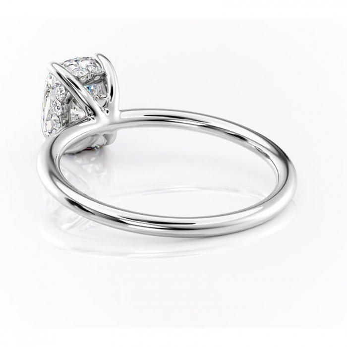 Inel de logodnă Opal din aur Alb 14kt cu moissanite tăietură asscher – Solitar rafinată pentru profil jos | Personalizează și configurează gratuit online [4]