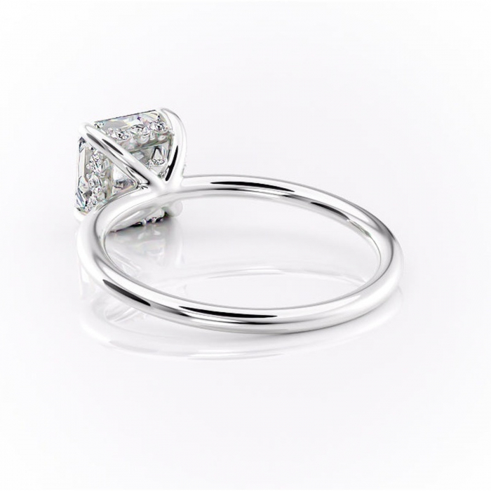 Inel de logodnă Opal din aur Alb 14kt cu moissanite tăietură asscher – Solitar rafinată pentru profil jos | Personalizează și configurează gratuit online [4]