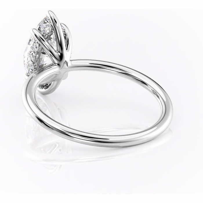 Inel de logodnă Opal din aur Alb 14kt cu moissanite tăietură marquise – Solitar rafinată pentru profil jos | Personalizează și configurează gratuit online [4]