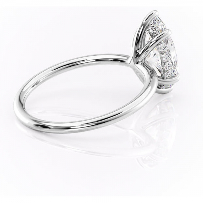 Inel de logodnă Opal din aur Alb 14kt cu moissanite tăietură marquise – Solitar rafinată pentru profil jos | Personalizează și configurează gratuit online [3]