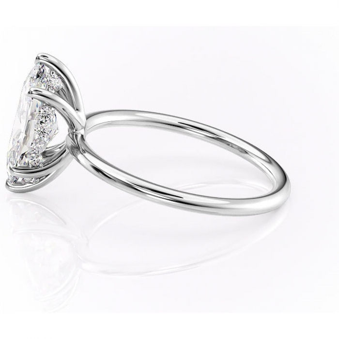 Inel de logodnă Opal din aur Alb 14kt cu moissanite tăietură marquise – Solitar rafinată pentru profil jos | Personalizează și configurează gratuit online [6]