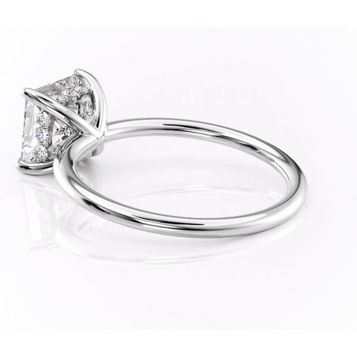 Inel de logodnă Opal din aur Alb 18kt cu moissanite tăietură princess – Solitar rafinată pentru profil jos | Personalizează și configurează gratuit online [5]