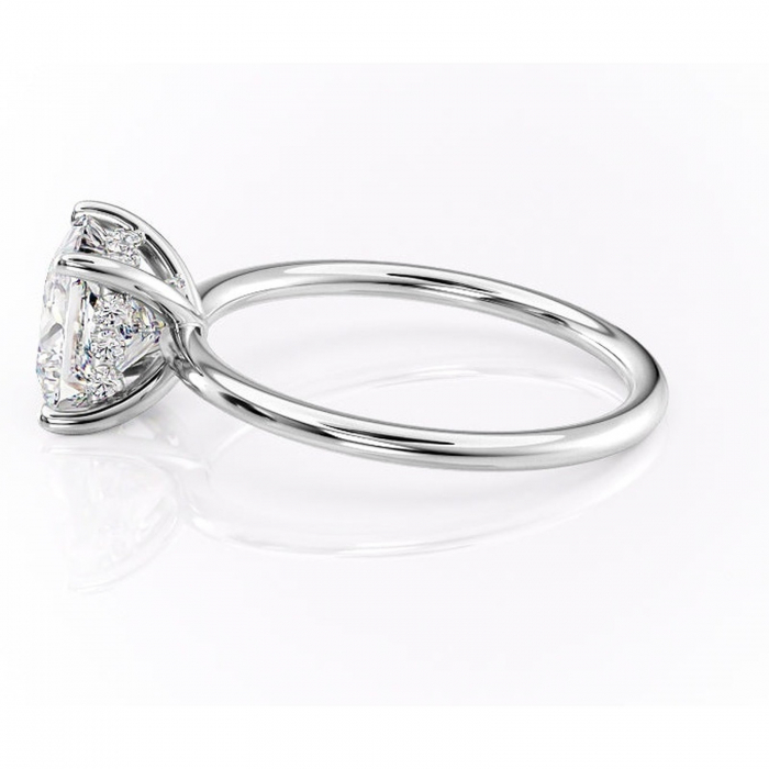 Inel de logodnă Opal din aur Alb 18kt cu moissanite tăietură princess – Solitar rafinată pentru profil jos | Personalizează și configurează gratuit online [6]