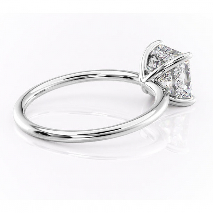 Inel de logodnă Opal din aur Alb 18kt cu moissanite tăietură princess – Solitar rafinată pentru profil jos | Personalizează și configurează gratuit online [3]