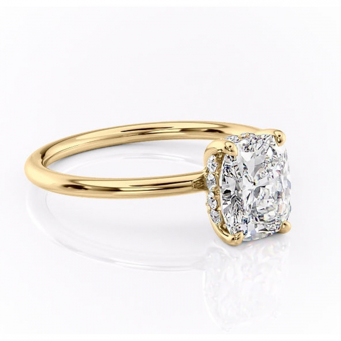 Inel de logodnă Opal din aur Galben 14kt cu moissanite tăietură asscher – Solitar rafinată pentru profil jos | Personalizează și configurează gratuit online [1]