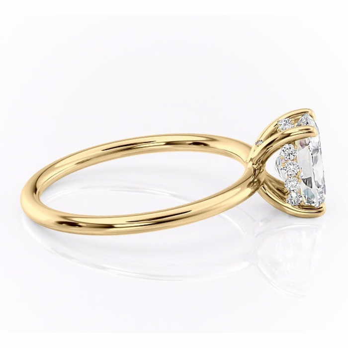 Inel de logodnă Opal din aur Galben 14kt cu moissanite tăietură asscher – Solitar rafinată pentru profil jos | Personalizează și configurează gratuit online [2]