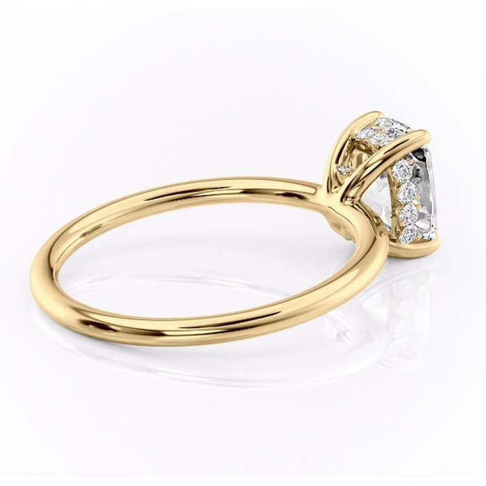 Inel de logodnă Opal din aur Galben 14kt cu moissanite tăietură asscher – Solitar rafinată pentru profil jos | Personalizează și configurează gratuit online [3]