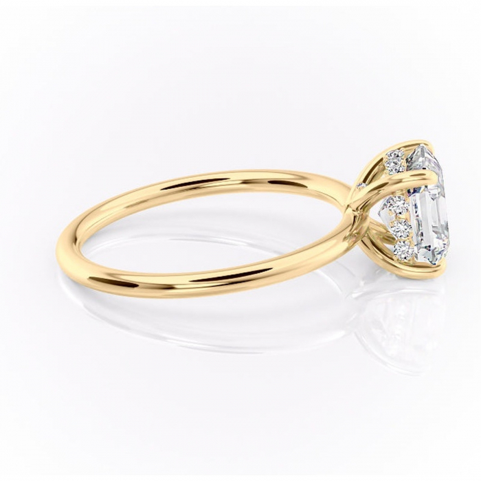 Inel de logodnă Opal din aur Galben 18kt cu moissanite tăietură asscher – Solitar rafinată pentru profil jos | Personalizează și configurează gratuit online [2]