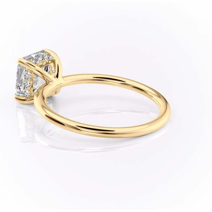 Inel de logodnă Opal din aur Galben 18kt cu moissanite tăietură asscher – Solitar rafinată pentru profil jos | Personalizează și configurează gratuit online [5]