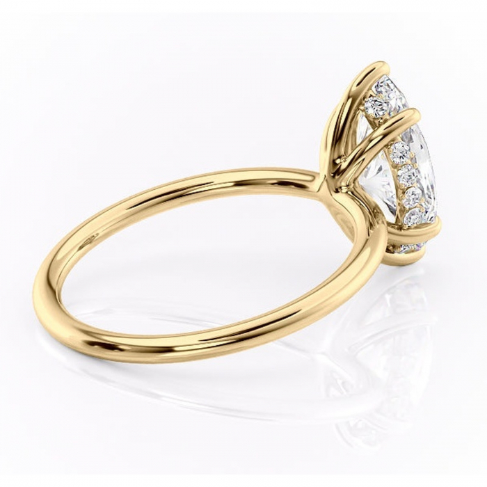 Inel de logodnă Opal din aur Galben 14kt cu moissanite tăietură marquise – Solitar rafinată pentru profil jos | Personalizează și configurează gratuit online [3]