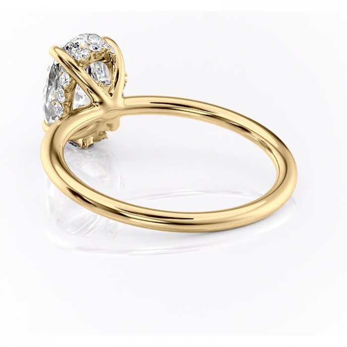 Inel de logodnă Opal din aur Galben 18kt cu moissanite tăietură ovală – Solitar rafinată pentru profil jos | Personalizează și configurează gratuit online [4]