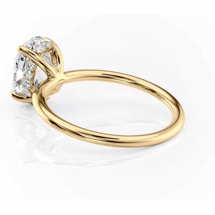 Inel de logodnă Opal din aur Galben 18kt cu moissanite tăietură ovală – Solitar rafinată pentru profil jos | Personalizează și configurează gratuit online [5]