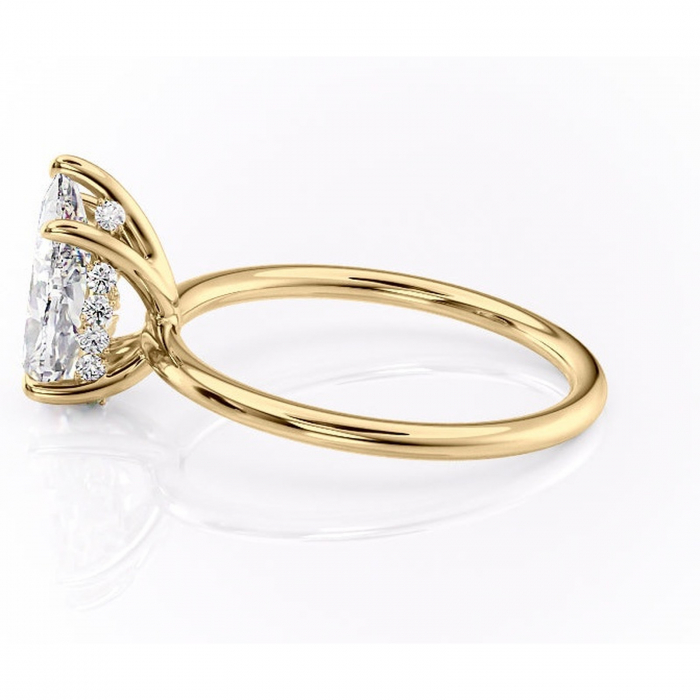 Inel de logodnă Opal din aur Galben 18kt cu moissanite tăietură pară – Solitar rafinată pentru profil jos | Personalizează și configurează gratuit online [6]