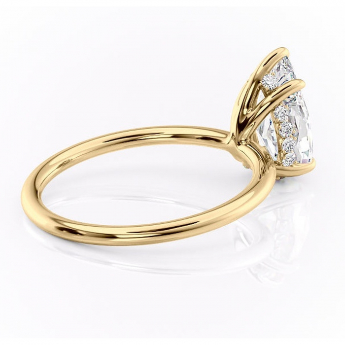 Inel de logodnă Opal din aur Galben 18kt cu moissanite tăietură pară – Solitar rafinată pentru profil jos | Personalizează și configurează gratuit online [3]