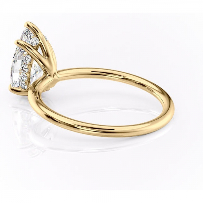 Inel de logodnă Opal din aur Galben 18kt cu moissanite tăietură pară – Solitar rafinată pentru profil jos | Personalizează și configurează gratuit online [5]