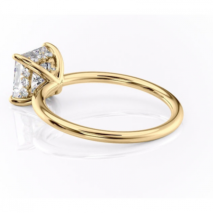 Inel de logodnă Opal din aur Galben 14kt cu moissanite tăietură princess – Solitar rafinată pentru profil jos | Personalizează și configurează gratuit online [5]