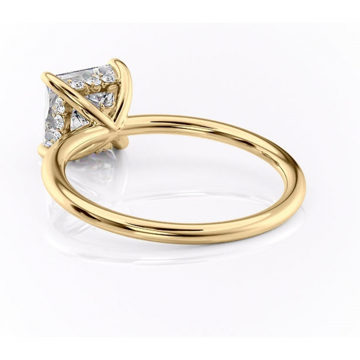 Inel de logodnă Opal din aur Galben 14kt cu moissanite tăietură princess – Solitar rafinată pentru profil jos | Personalizează și configurează gratuit online [4]
