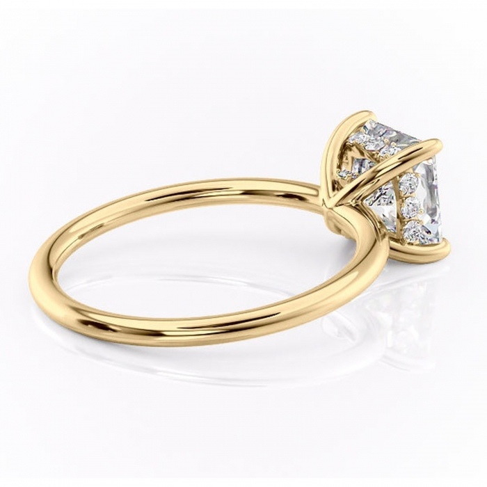 Inel de logodnă Opal din aur Galben 14kt cu moissanite tăietură princess – Solitar rafinată pentru profil jos | Personalizează și configurează gratuit online [3]
