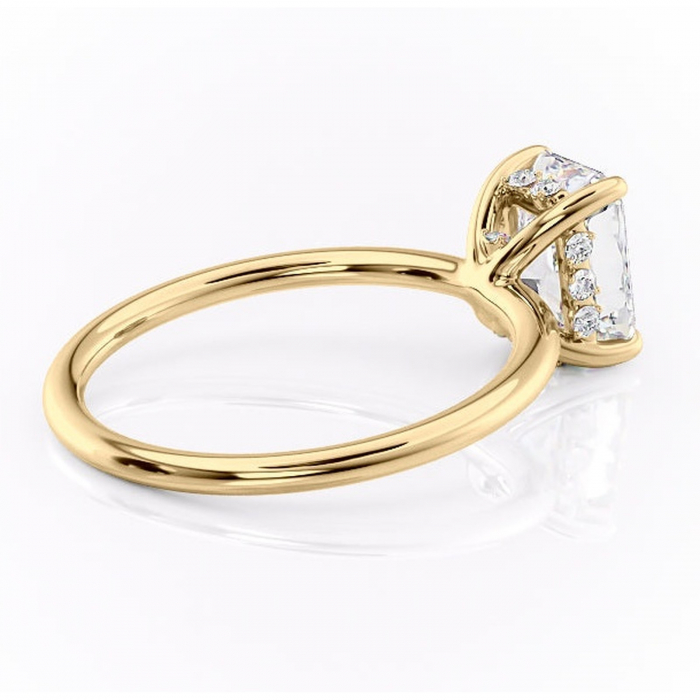 Inel de logodnă Opal din aur Galben 18kt cu moissanite tăietură radiantă – Solitar rafinată pentru profil jos | Personalizează și configurează gratuit online [3]