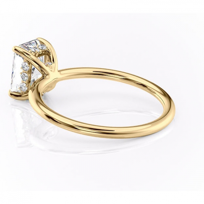 Inel de logodnă Opal din aur Galben 18kt cu moissanite tăietură radiantă – Solitar rafinată pentru profil jos | Personalizează și configurează gratuit online [5]