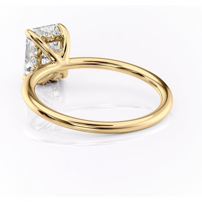 Inel de logodnă Opal din aur Galben 18kt cu moissanite tăietură radiantă – Solitar rafinată pentru profil jos | Personalizează și configurează gratuit online [4]