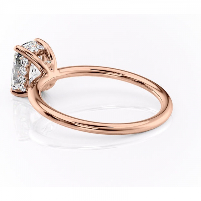 Inel de logodnă Opal din aur Rose 14kt cu moissanite tăietură asscher – Solitar rafinată pentru profil jos | Personalizează și configurează gratuit online [5]