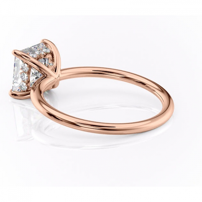 Inel de logodnă Opal din aur Rose 18kt cu moissanite tăietură princess – Solitar rafinată pentru profil jos | Personalizează și configurează gratuit online [5]