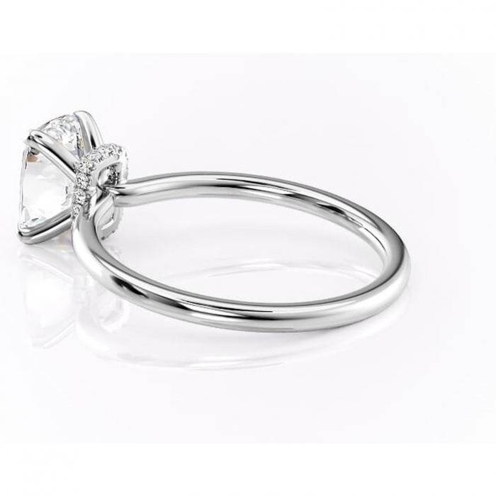 Inel de logodnă Ophelia din aur Alb 14kt cu moissanite tăietură asscher – Solitar rafinată pentru profil înalt | Personalizează și configurează gratuit online [5]