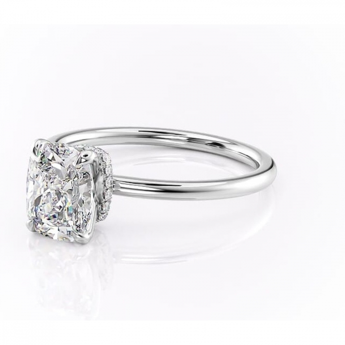 Inel de logodnă Ophelia din aur Alb 14kt cu moissanite tăietură asscher – Solitar rafinată pentru profil înalt | Personalizează și configurează gratuit online [7]