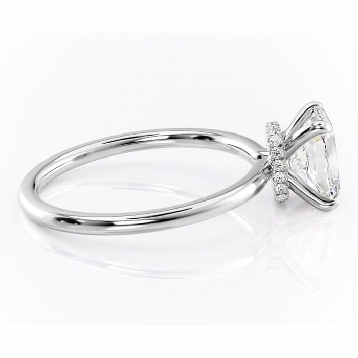 Inel de logodnă Ophelia din aur Alb 14kt cu moissanite tăietură asscher – Solitar rafinată pentru profil înalt | Personalizează și configurează gratuit online [2]