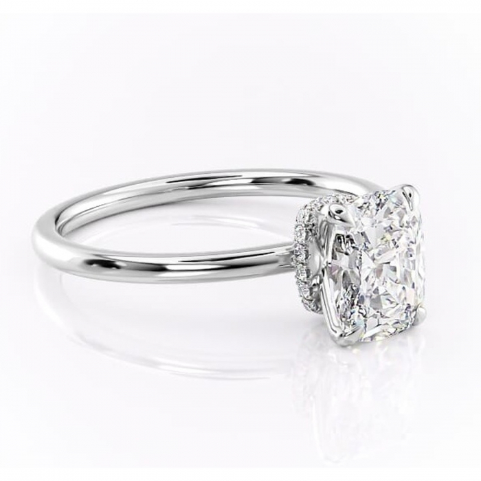 Inel de logodnă Ophelia din aur Alb 14kt cu moissanite tăietură asscher – Solitar rafinată pentru profil înalt | Personalizează și configurează gratuit online [1]