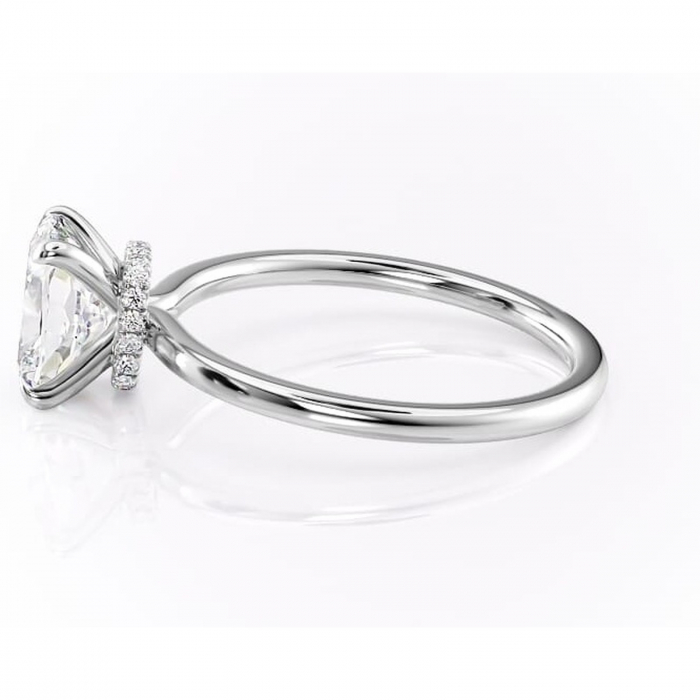 Inel de logodnă Ophelia din aur Alb 14kt cu moissanite tăietură asscher – Solitar rafinată pentru profil înalt | Personalizează și configurează gratuit online [6]