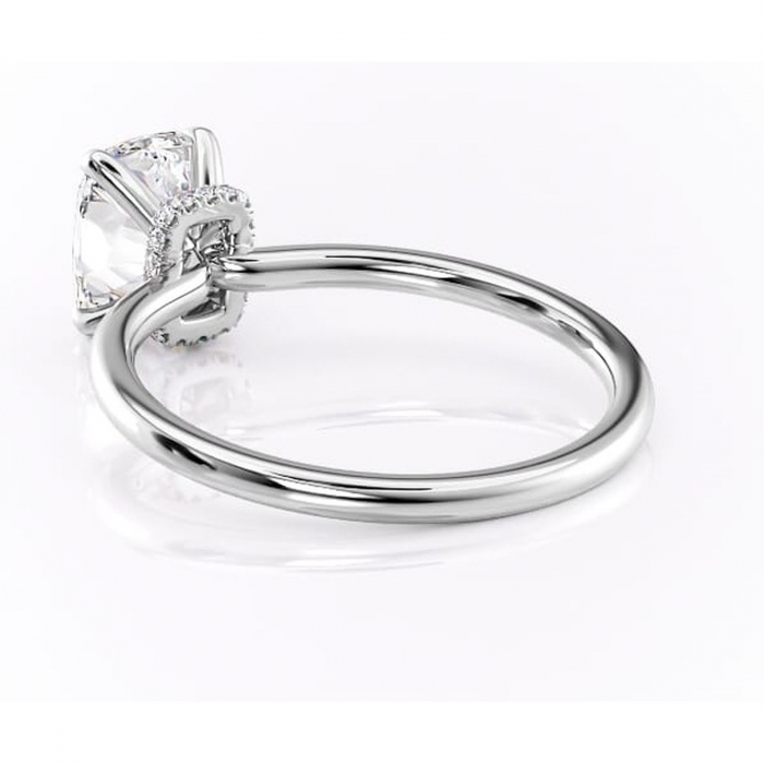 Inel de logodnă Ophelia din aur Alb 14kt cu moissanite tăietură asscher – Solitar rafinată pentru profil înalt | Personalizează și configurează gratuit online [4]