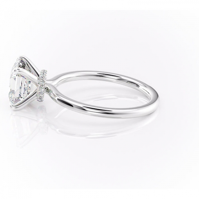 Inel de logodnă Ophelia din aur Alb 14kt cu moissanite tăietură asscher – Solitar rafinată pentru profil înalt | Personalizează și configurează gratuit online [6]